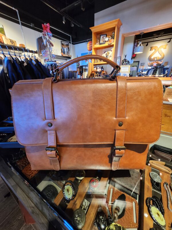 Buy Brown Leather Men's Messenger Bag with Matching Portfolio in Lubbock TX