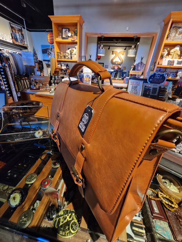 Best Brown Leather Men's Messenger Bag with Matching Portfolio in Lubbock TX at Signature Stag