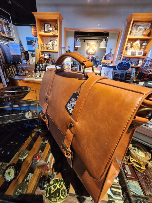 Brown Leather Men's Messenger Bag with Matching Portfolio in Lubbock TX