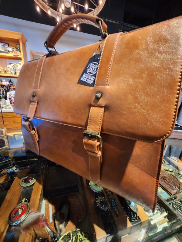 Best Brown Leather Men's Messenger Bag with Matching Portfolio in Midland TX at Signature Stag