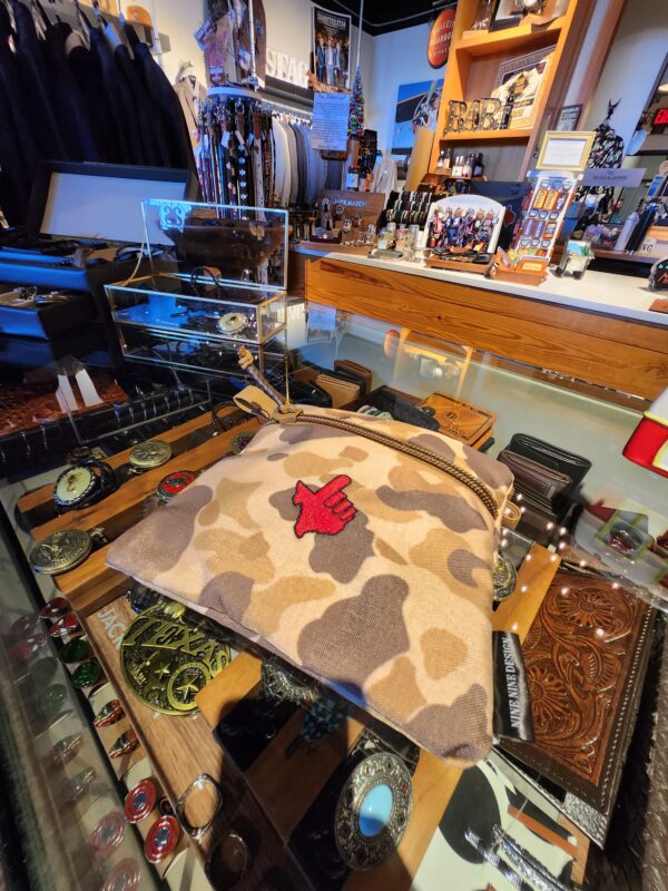 Ammo Bag with Texas Tech Red Raider Guns Up Embroidered Design in Lubbock TX