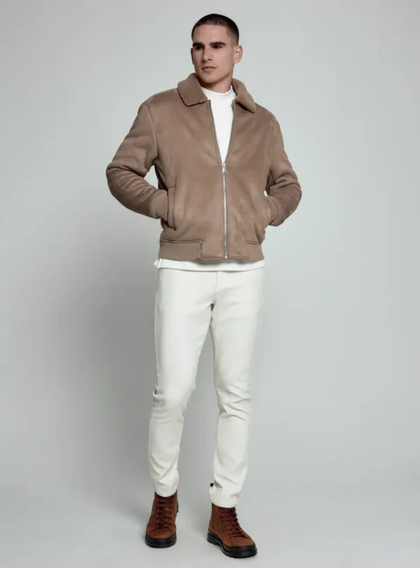 7Diamonds Evolution Sherpa Bomber Jacket Truffle for Men