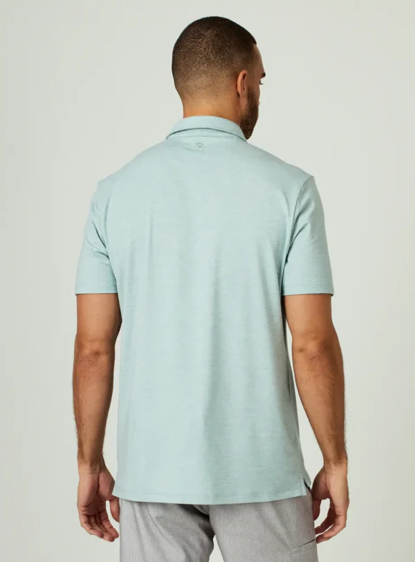 7Diamonds Nikos Short Sleeve Polo Seafoam Textured in Midland TX