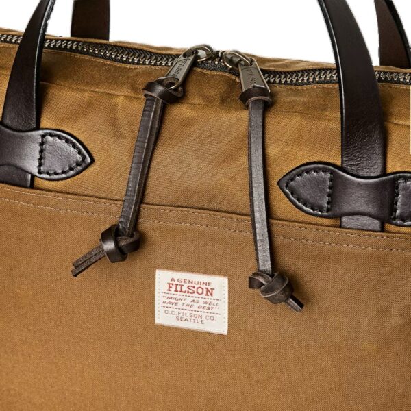 Filson Tin Cloth Compact Briefcase Dark Tan in Lubbock