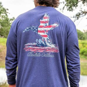 Heather Navy Patriotic Duck Shirt in Lubbock Texas