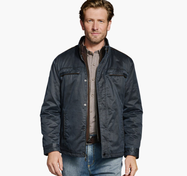 Johnston & Murphy Antiqued Cotton Jacket Navy