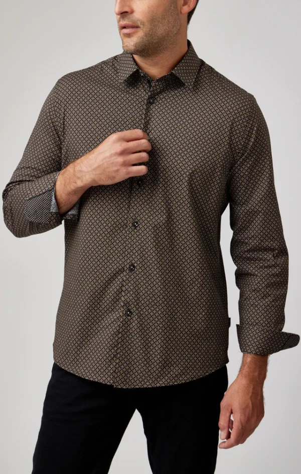 Long Sleeve Shirt Brown Clover Geo in Lubbock TX