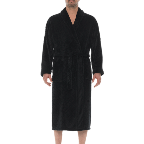 Majestic International Crossroads Jacquard Plush Robe Navy in Lubbock TX Clothing Stores