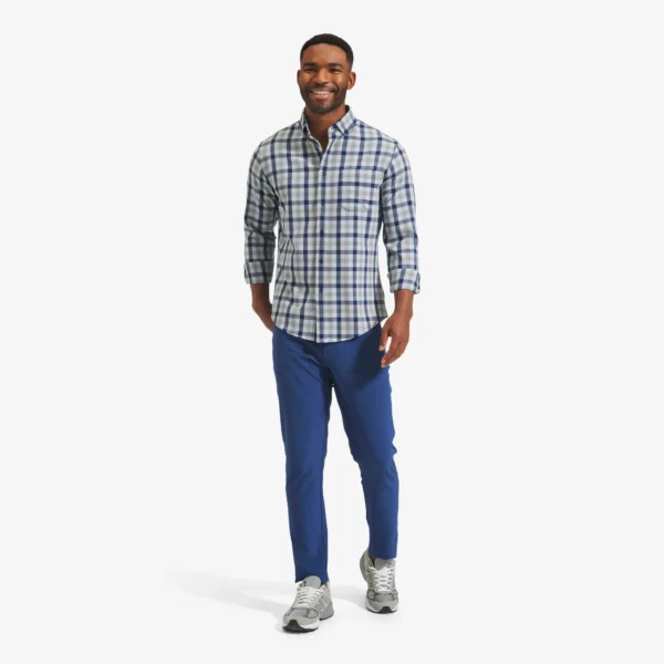 Mizzen + Main City Flannel Blue Multi Check for Men