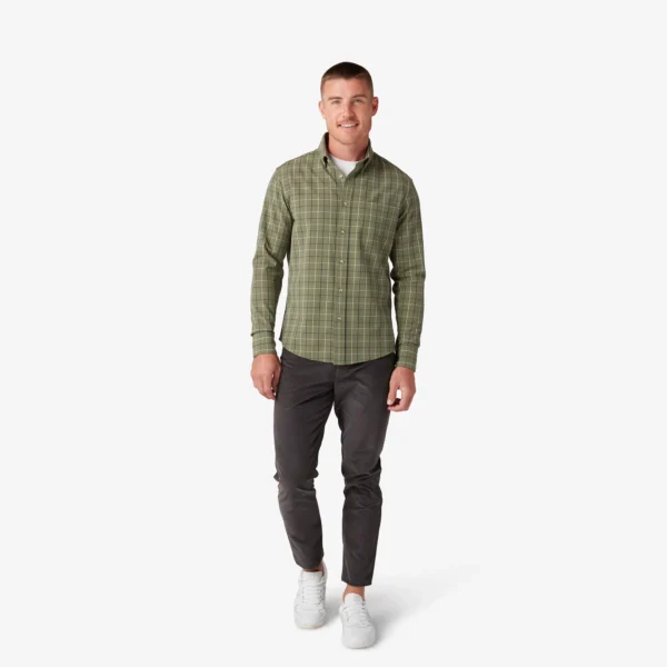 Mizzen + Main City Flannel Sage Mulholland Plaid Classic for Men