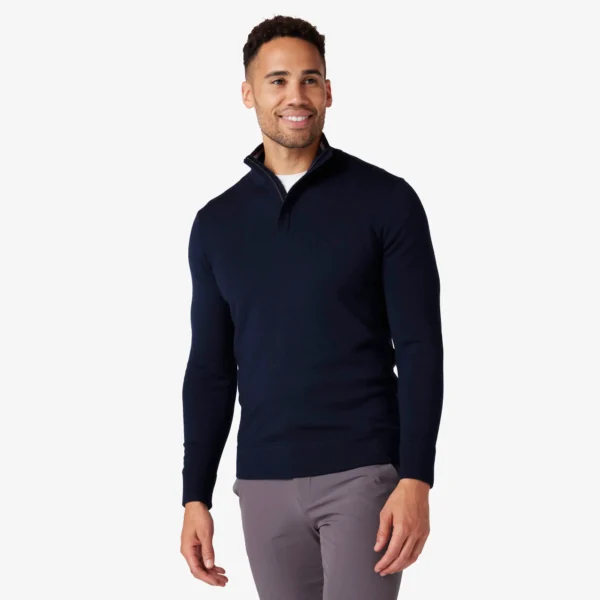 Mizzen + Main Preston Quarter Zip Navy Heather in Midland TX