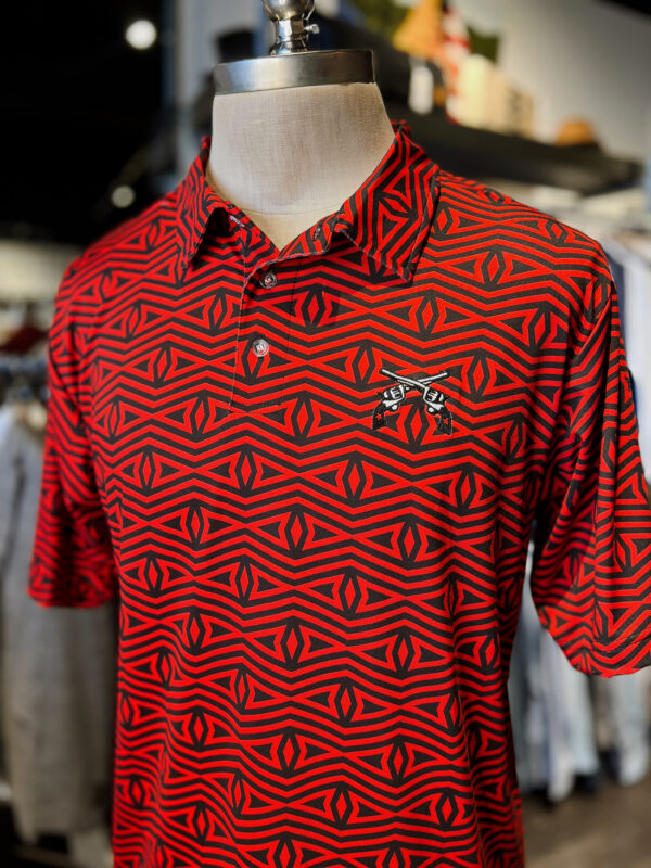 Best Stag Gameday Red/Black Bowties Cross Guns Polo Shirts in Lubbock TX