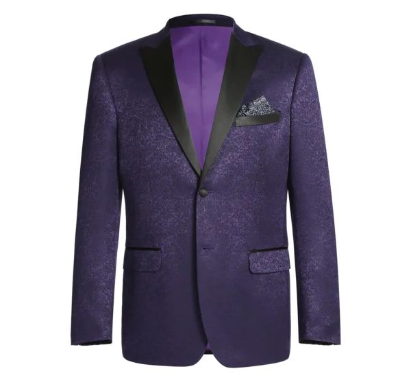 Renoir Slim Vented Tuxedo Blazer Purple