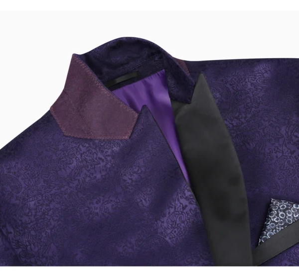 Renoir Slim Vented Tuxedo Blazer Purple for Men