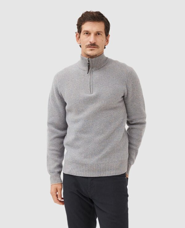 Rodd and Gunn Robbies Road Quarter Zip Sweater Dusk