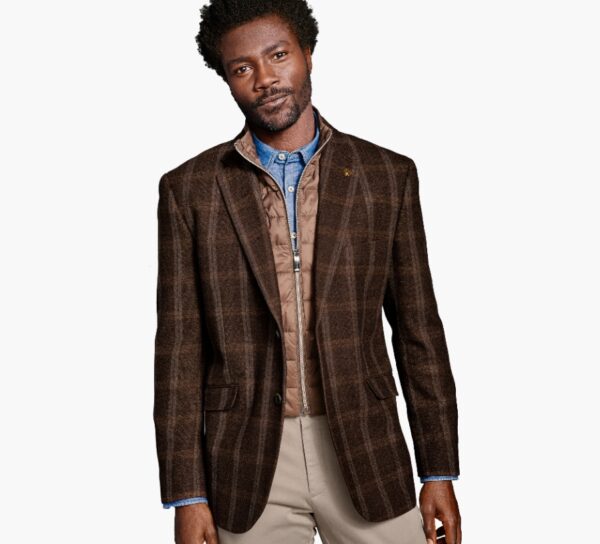 Johnston & Murphy Wool Bib Brown Blazer