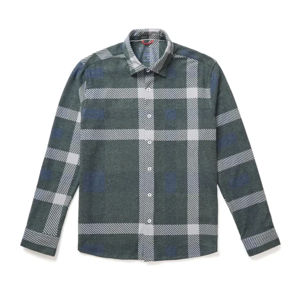 Stone Rose Charcoal Big Plaid Tech Fleece Shirts