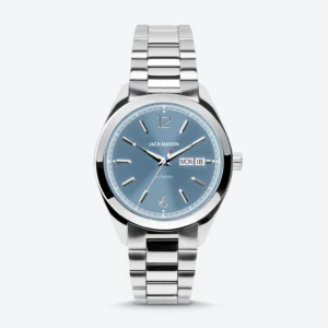 Jack Mason Canton Day-Date Automatic Stainless Steel Light Blue Dial