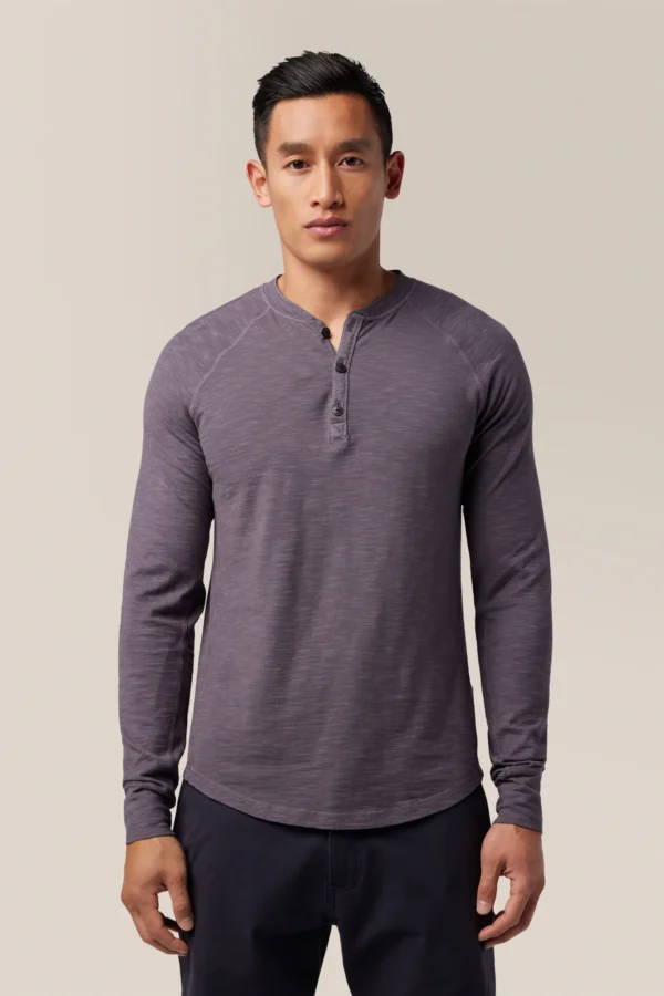 GoodMan Long Sleeve Henley Soft Slub Jersey Magnet