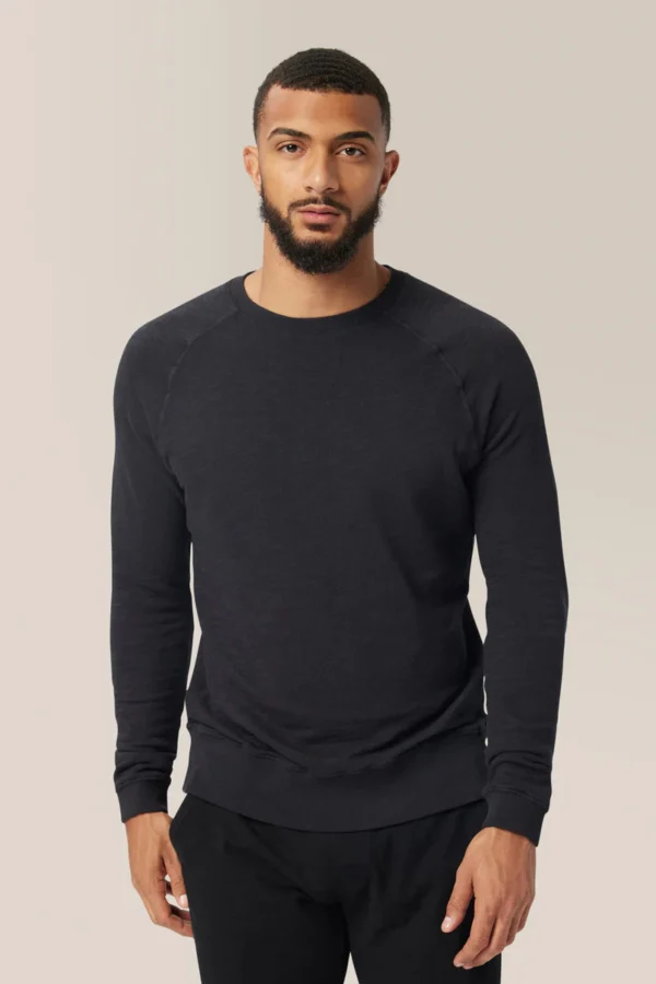 GoodMan Long Sleeve Varsity Crew T-Shirt Black