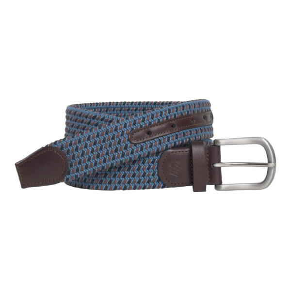 Johnston & Murphy Stretch Belt Nav Blue Brown Woven