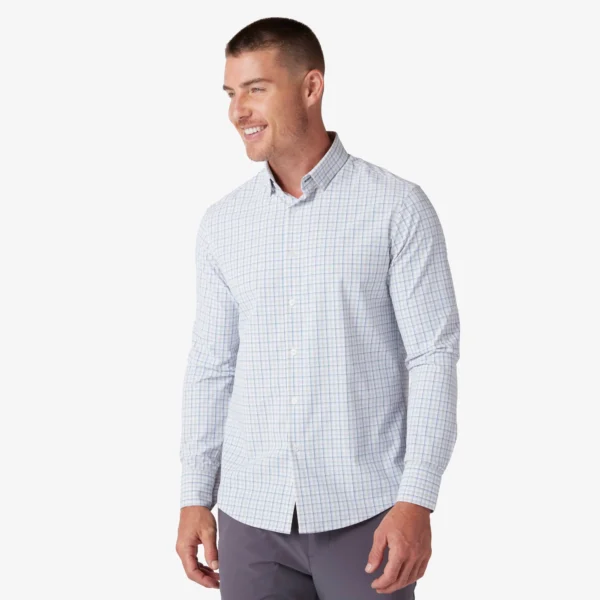 Mizzen + Main Long Sleeve Leeward No-Tuck Sand Ludlow Plaid Classic