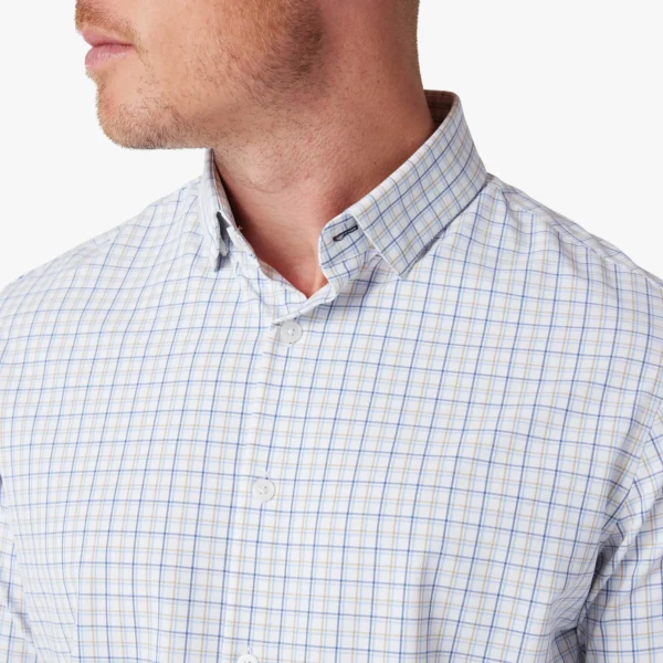 Mizzen + Main Long Sleeve Leeward No-Tuck Sand Ludlow Plaid Classic Clothing Stores