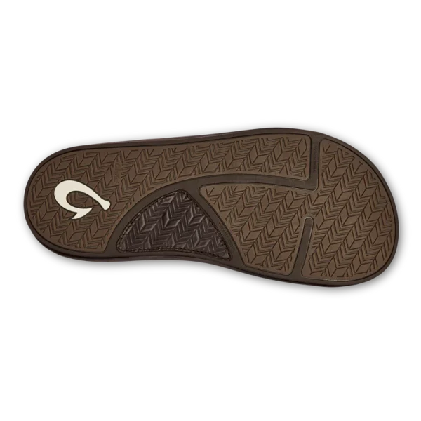 OluKai 'Ilikai Men’s Premium Leather Sandals Dark Wood for Men