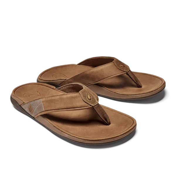 Olukai Tuahine Men’s Leather Beach Sandals Toffee in Midland TX