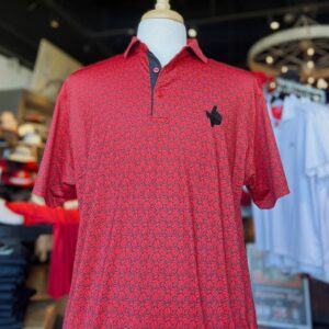 Stag Gameday Red AOP Basketball with Black Trim Black Hand & Black Outline in Lubbock Texas Clothing Stores for Men.