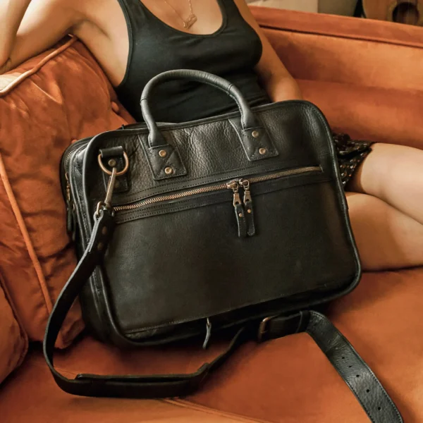 Will Leather Hank Satchel Black in Lubbock