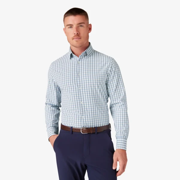 Mizzen+Main Leeward Long Sleeve Nickel Madison Check