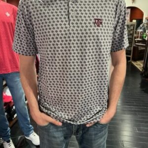 Stag GameDay Charcoal Texas Print Polo A&M