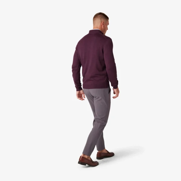 Mizzen + Main Cassady Quarter Zip Plum Heather Signature Stag Clothing