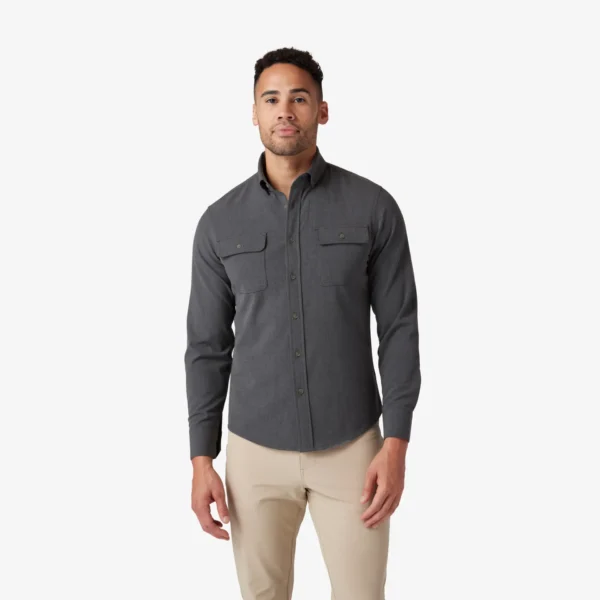 Mizzen + Main City Flannel Pewter Heather