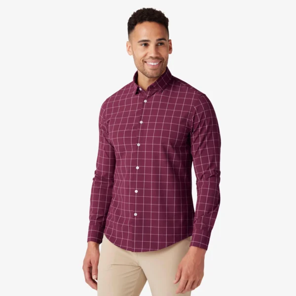 Mizzen + Main Leeward No-Tuck Garnet Washington Plaid Classic