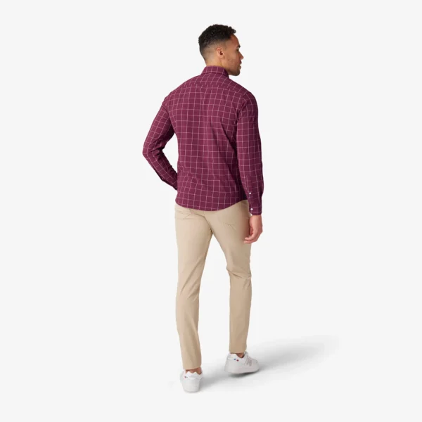 Mizzen + Main Leeward No-Tuck Garnet Washington Plaid Classic for Men