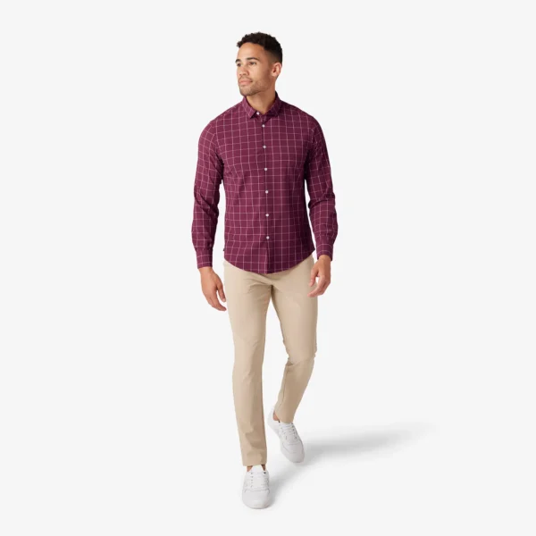 Mizzen + Main Leeward No-Tuck Garnet Washington Plaid Classic in Lubbock TX