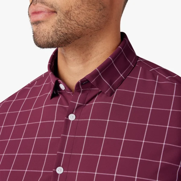 Mizzen + Main Leeward No-Tuck Garnet Washington Plaid Classic in Midland TX