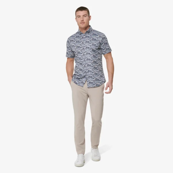 Mizzen + Main Short Sleeve Halyard Ashley Blue Palm Signature Stag