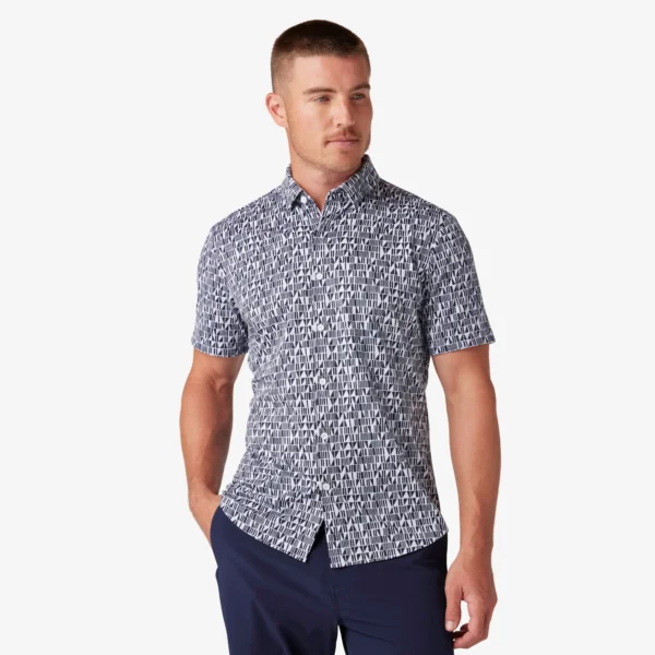 Mizzen + Main Short Sleeve Halyard Navy Wood Cut Print