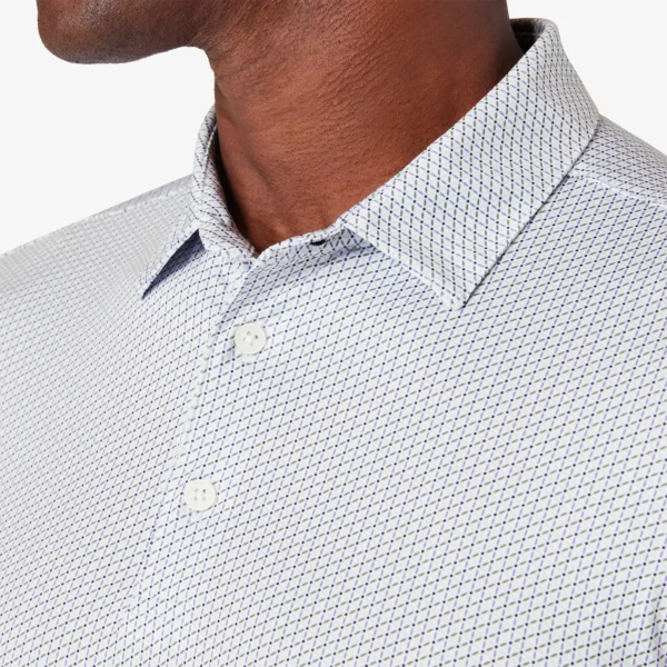 Mizzen + Main Short Sleeve Versa Polo White Triangle Geo at Signature Stag Shirts for Men