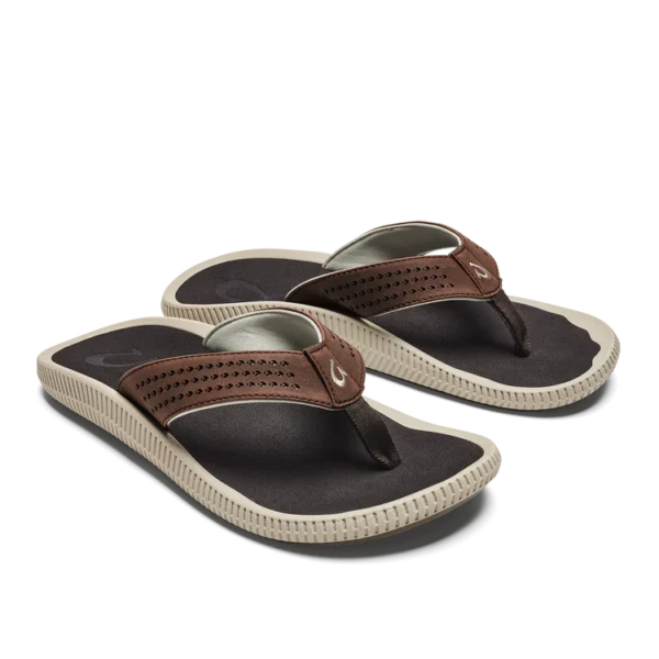 Olukai Ulele Sandal Dk Wood in Signature Stag