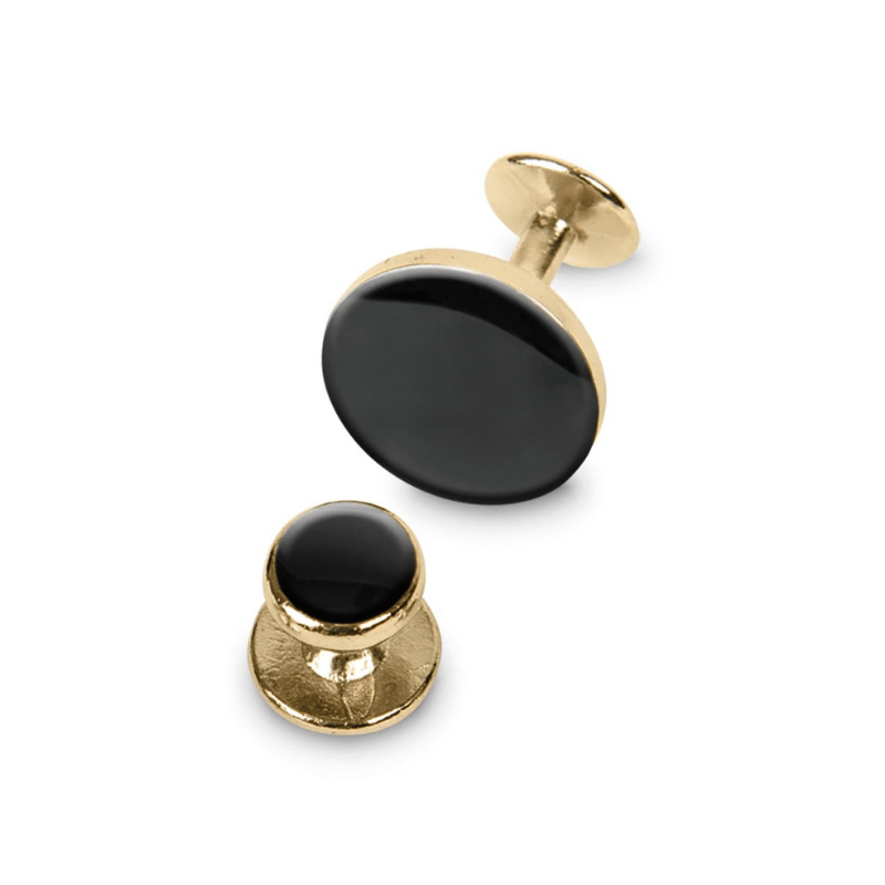 Black & Gold Cuff Links for Tuxedo and Suit Rental in Midland and Lubbock TX Signature Stag