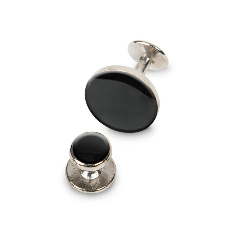 Black and Silver Cuff Links for Tuxedo and Suit Rental in Midland and Lubbock TX Signature Stag