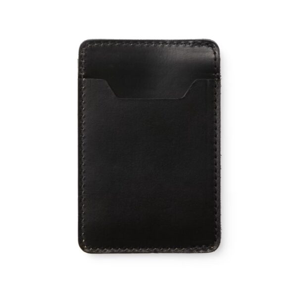 Filson Black Leather Card Case Signature Stag