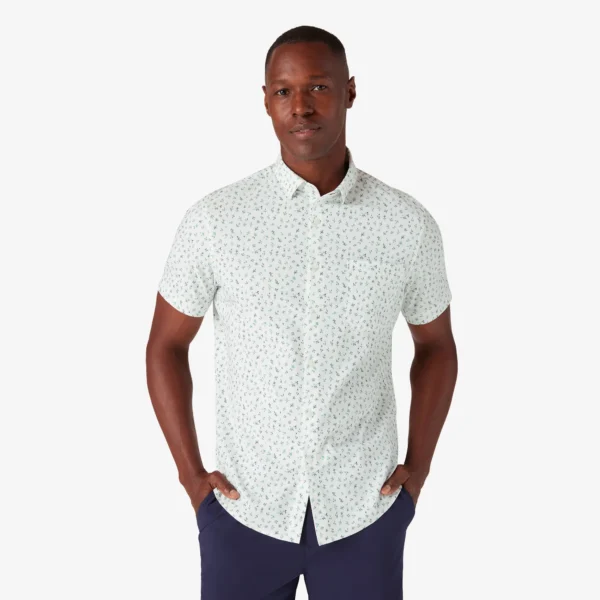 Mizzen + Main Short Sleeve Leeward White Floral + Fauna