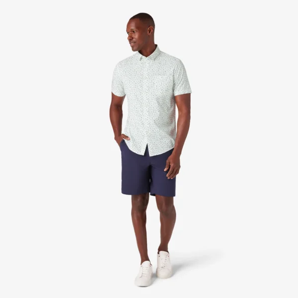 Mizzen + Main Short Sleeve Leeward White Floral + Fauna Signature Stag