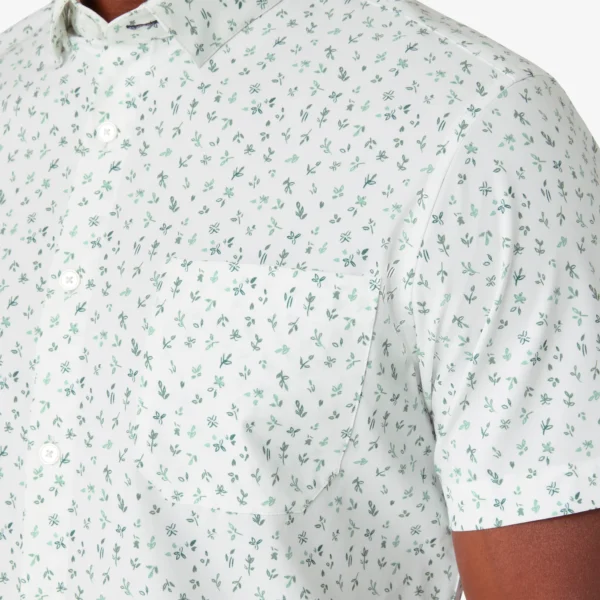 Mizzen + Main Short Sleeve Leeward White Floral + Fauna Signature Stag Men Clothing