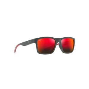 Maui Jim Dark Grey with Brick Red The Flats Sunglasses Hawaii Lava Lens